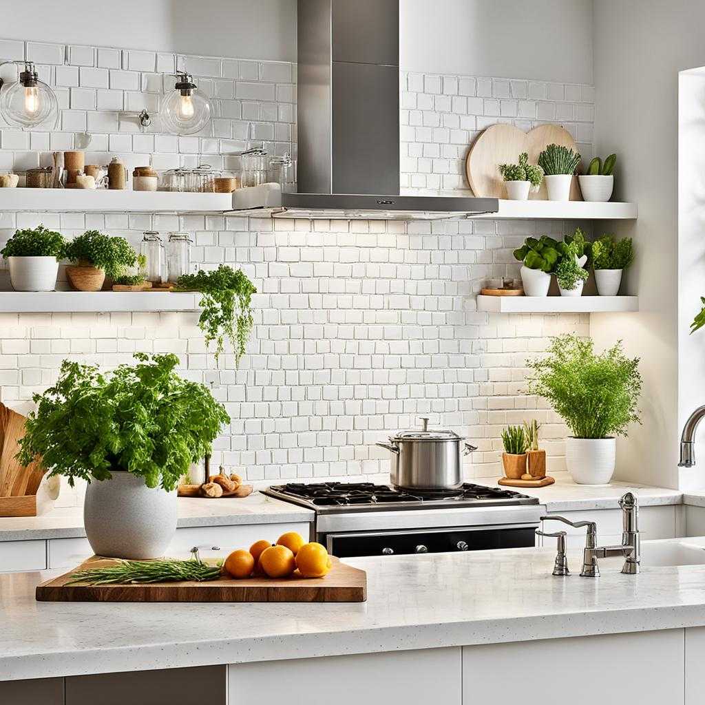 textured white kitchen