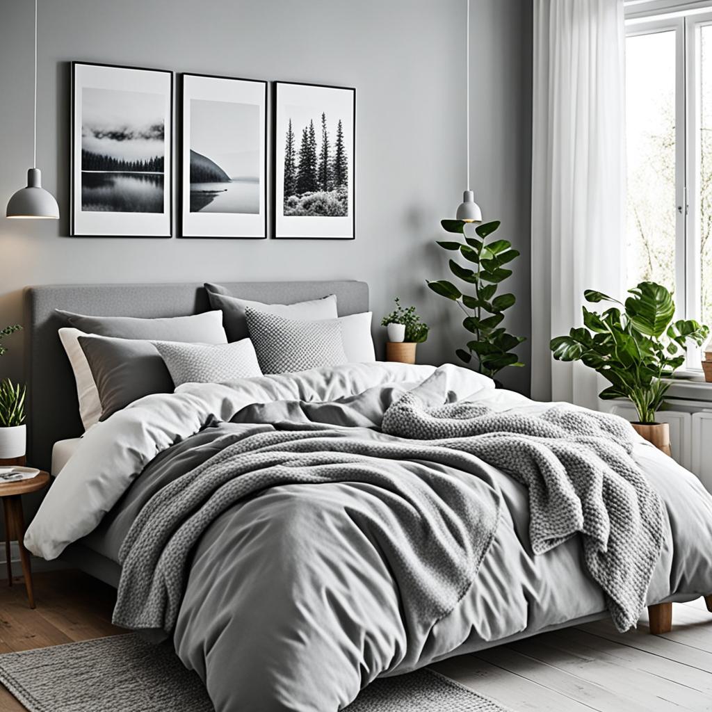 Scandinavian gray bedroom