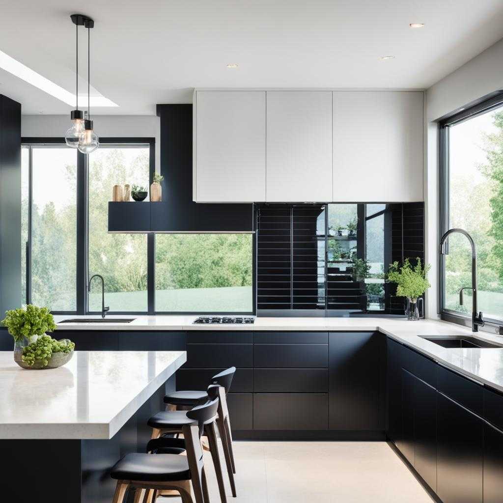 kitchen design with black cabinets