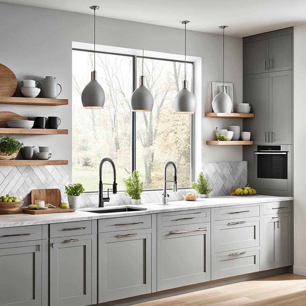 light gray kitchen cabinets