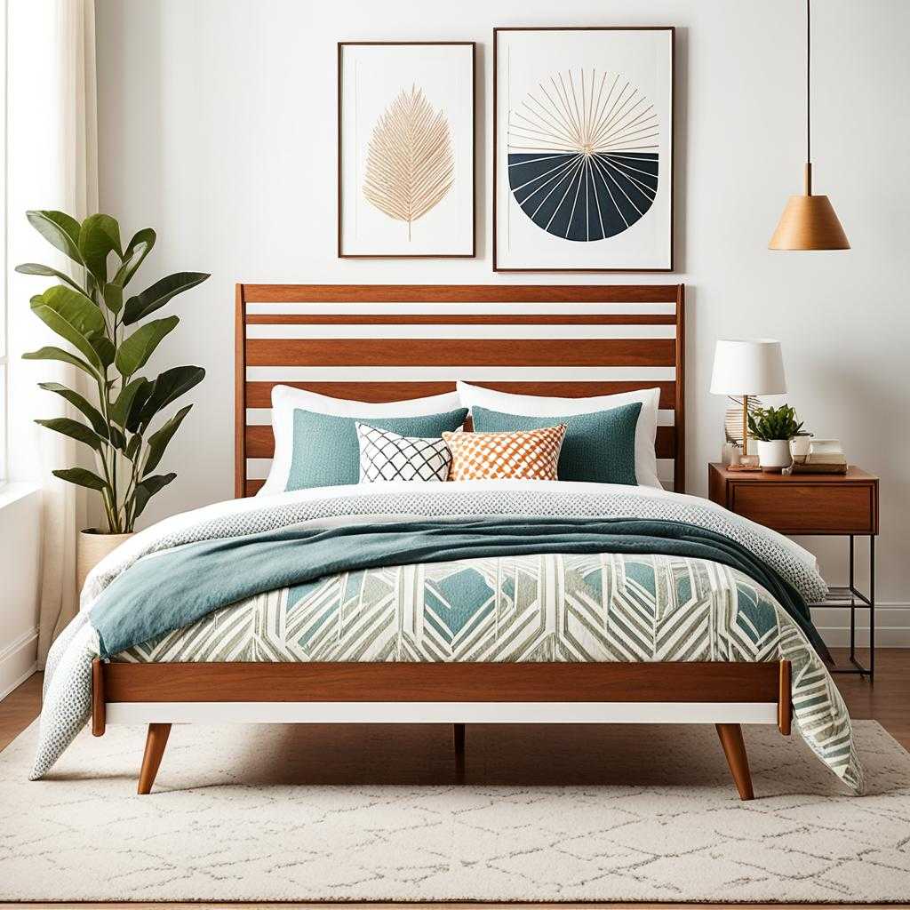 mid century modern bed frame