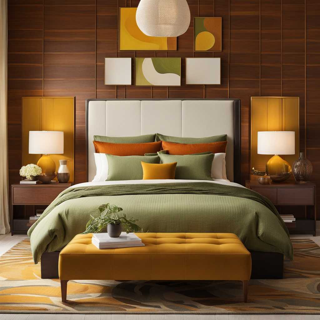 mid century modern bedroom color palette