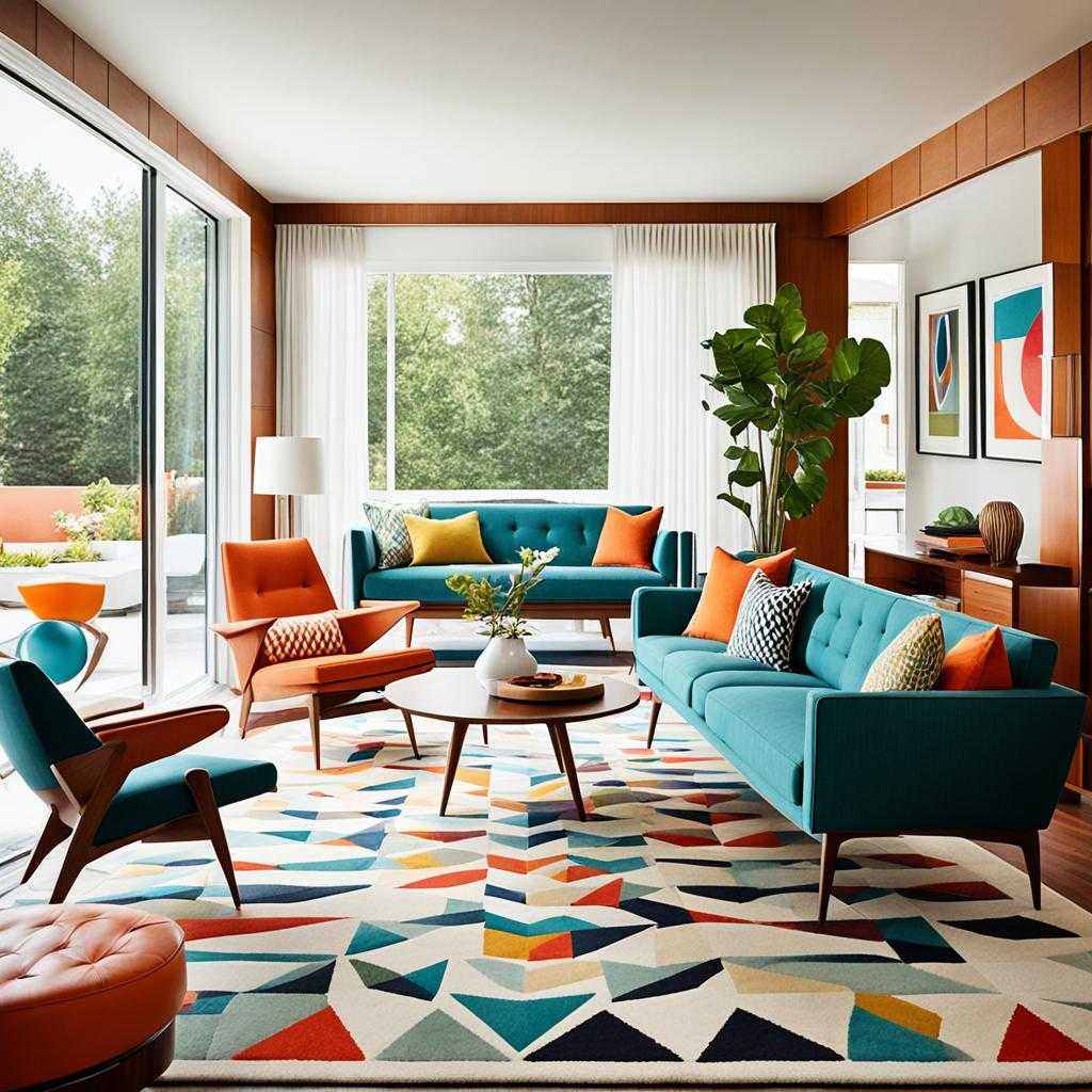 mid century modern living room