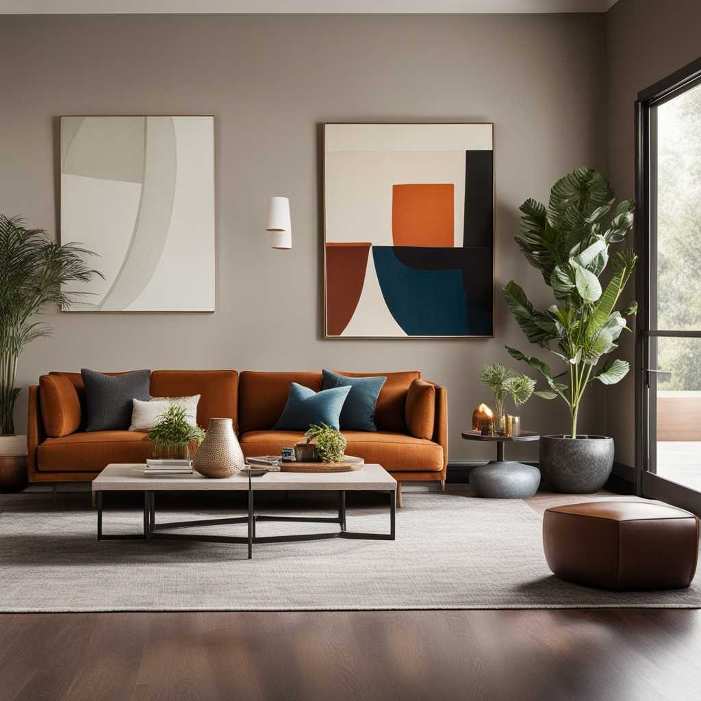 mid century modern living room