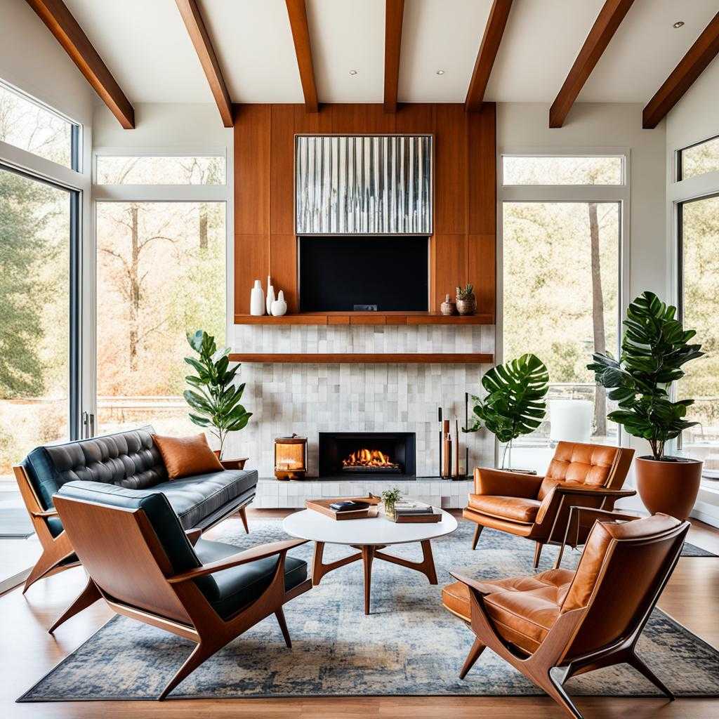 mid century modern living room design