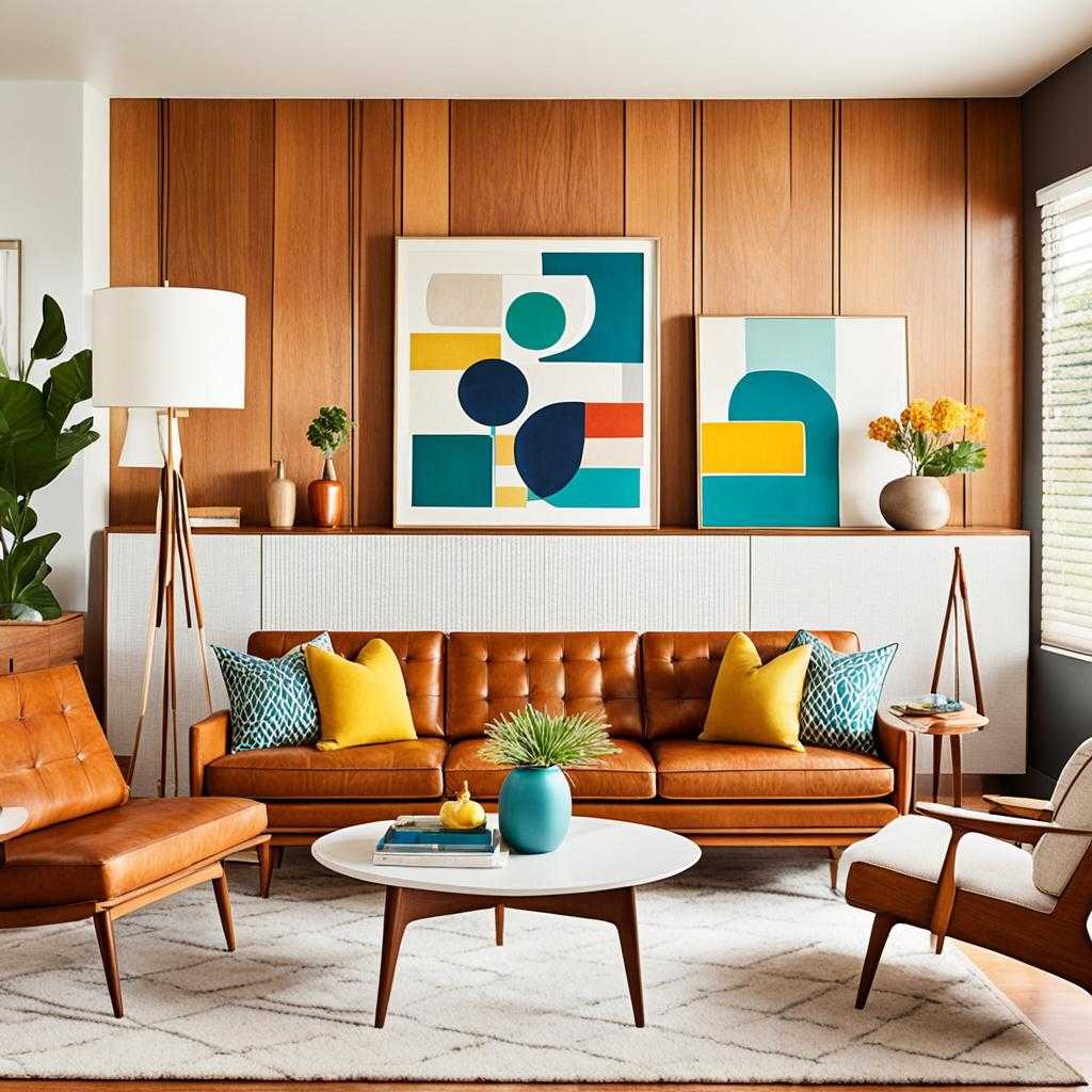 mid century modern living room