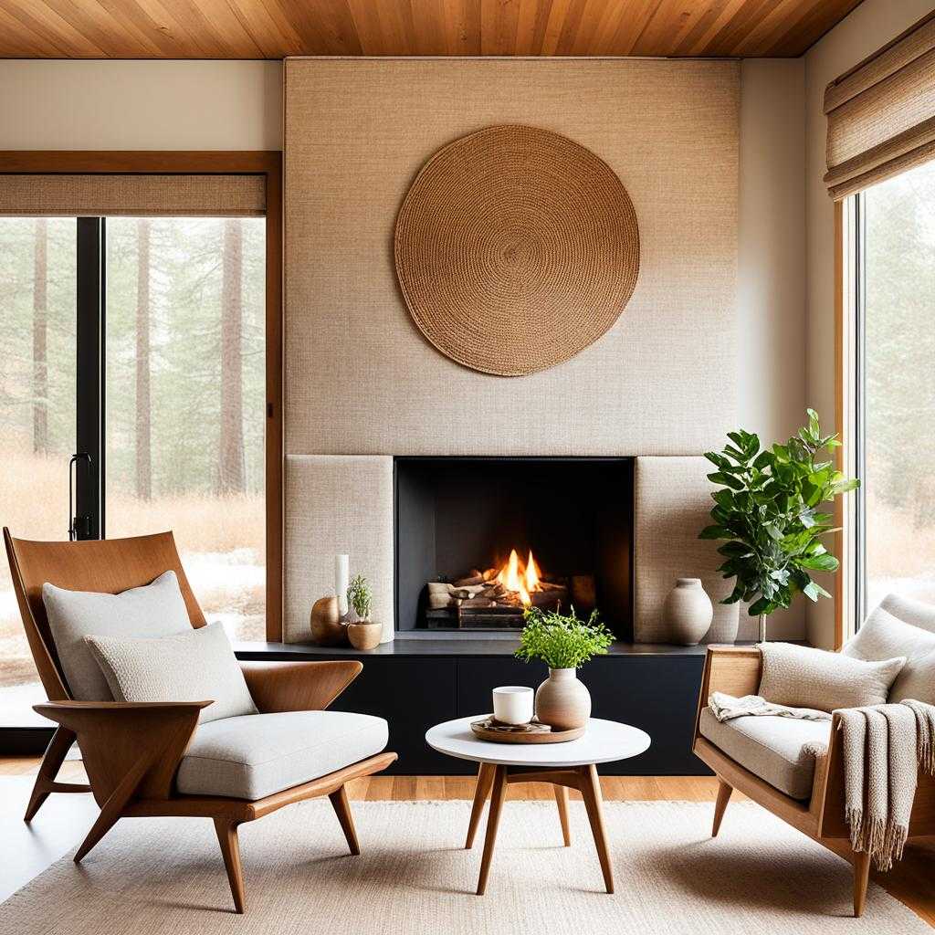 mid century modern natural materials