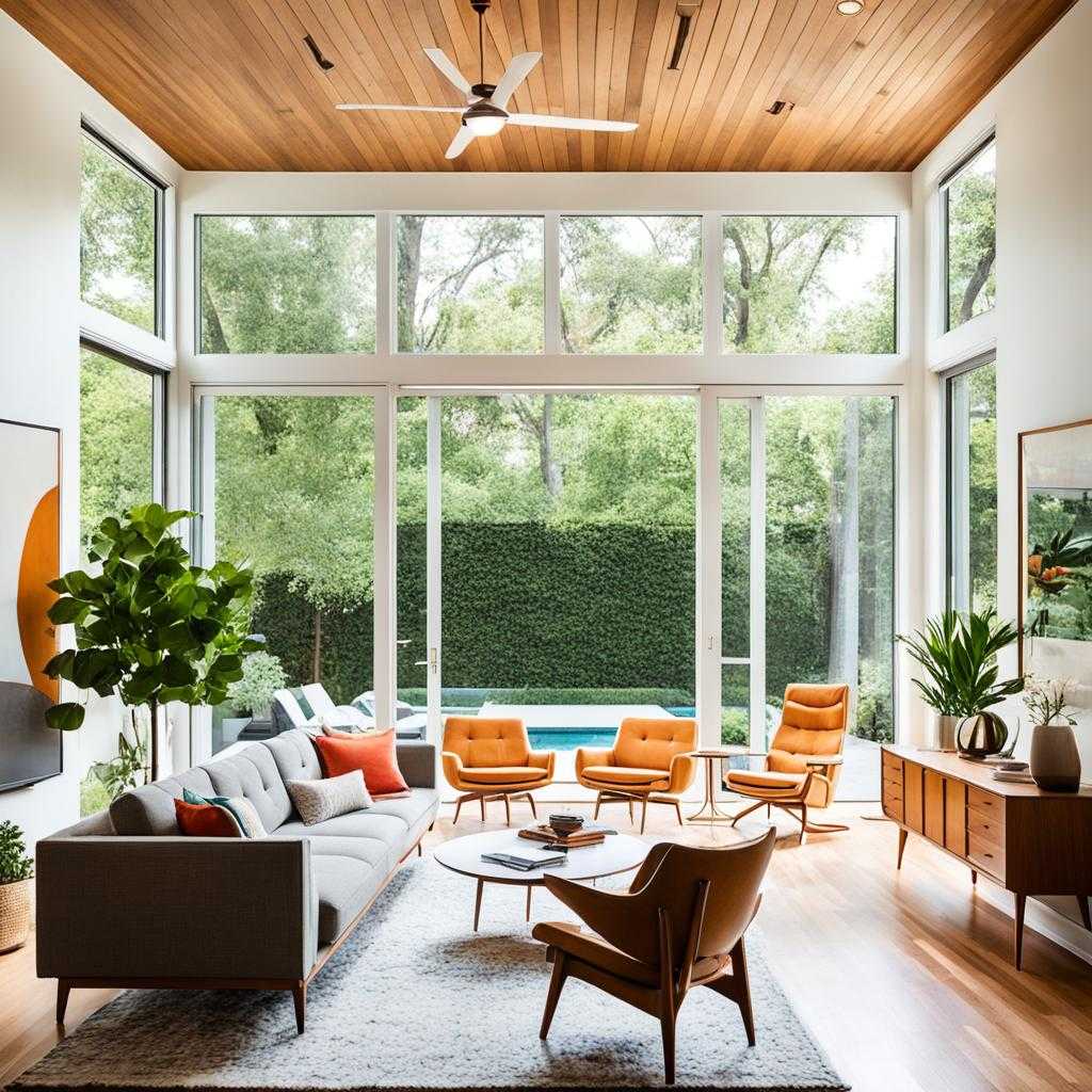 mid century modern open floor plan