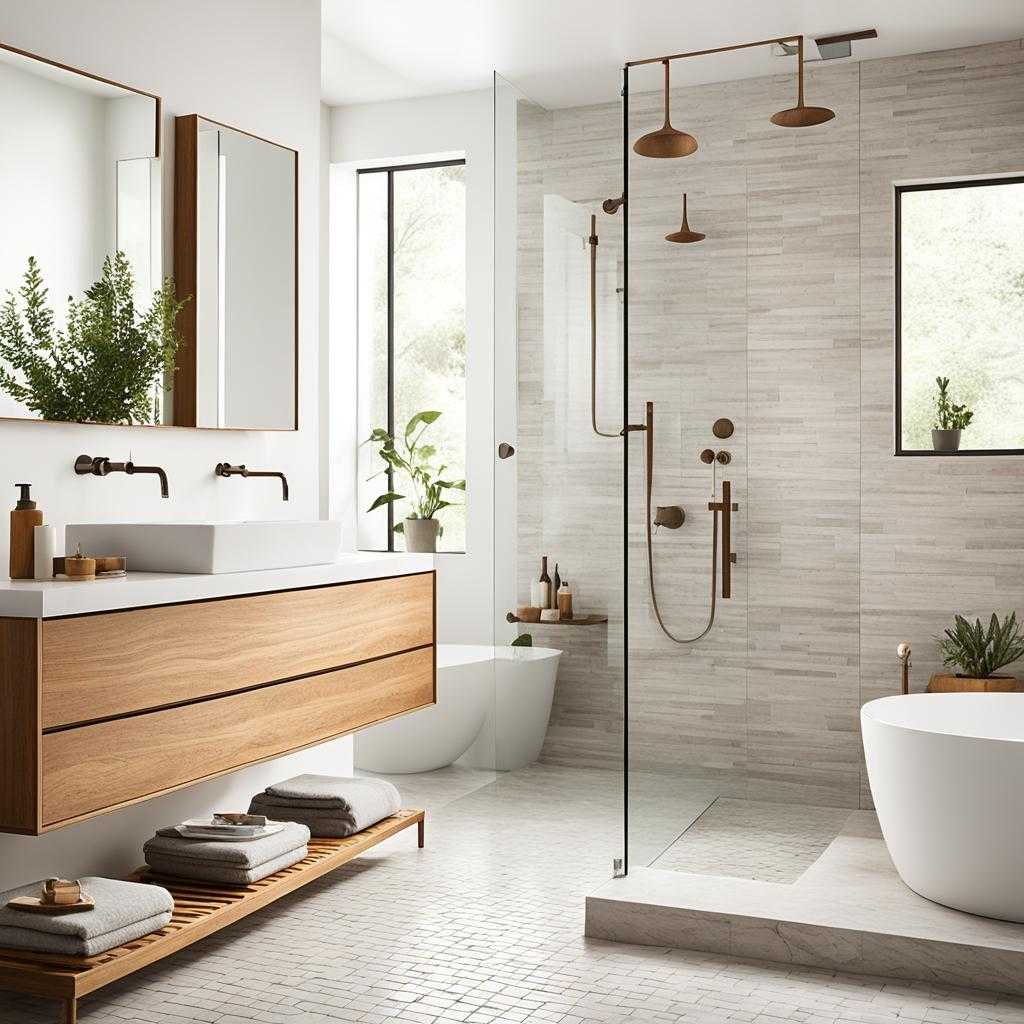 minimalist midcentury modern bathrooms