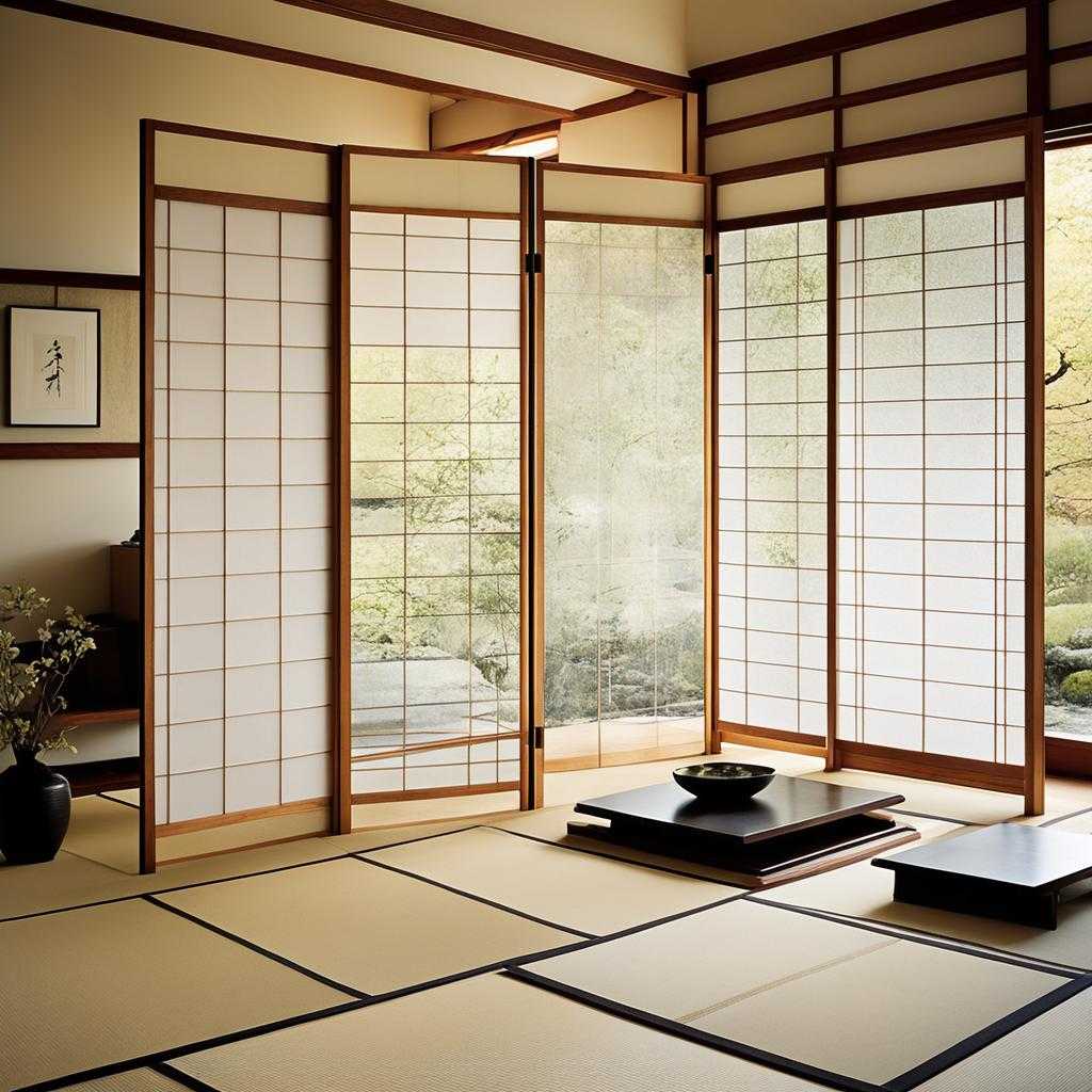 shoji screens in Japanese living rooms